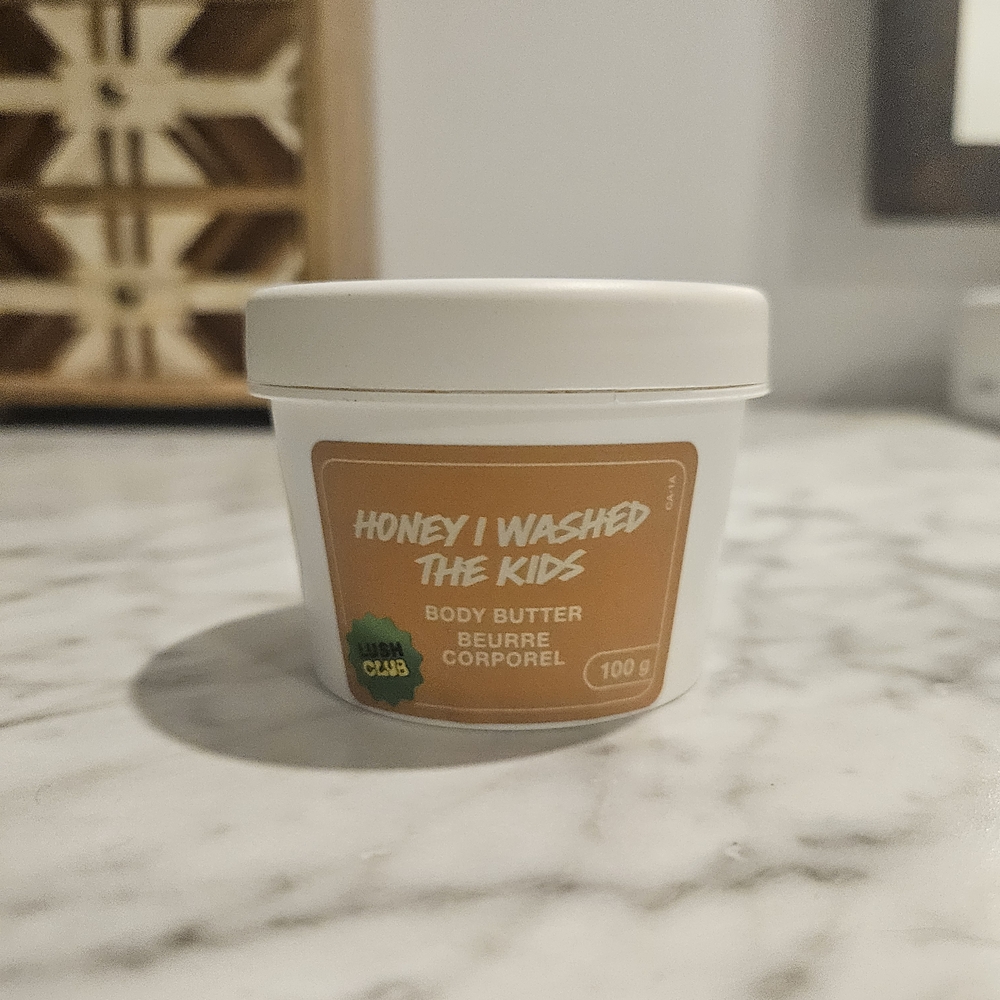Lush Honey I Washed The Kids Body Butter - White Jar with Orange Label